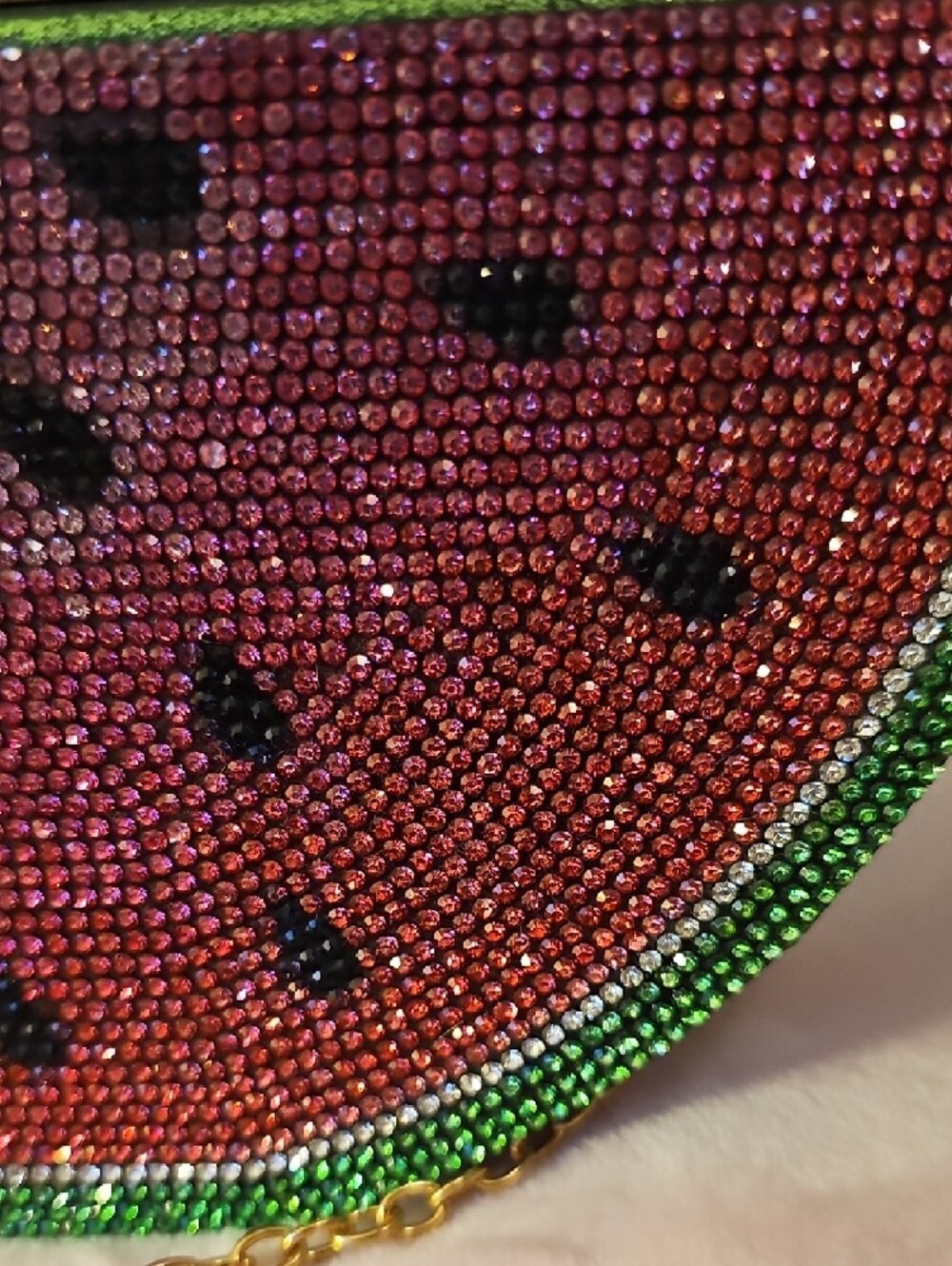 Watermelon Crystal Clutch Bag - Pink/Green - Picture 6 of 14